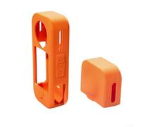 Coque en silicone pour Insta360 X4 Air, coque antichoc avec poignée texturée, boîtier en caoutchouc souple et housse anti-rayures pour caméra de sports de plein air (orange)