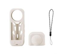 Coque en silicone pour Insta360 X5 conçue pour la dissipation de la chaleur et les ouvertures de ports de précision, compatible avec les accessoires de protection d'objectif (blanc)