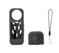 Coque en silicone pour Insta360 X5 offrant un contrôle efficace de la chaleur et une protection d'objectif (noir)