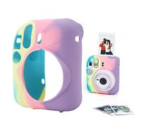 Coque en Silicone pour Instax Mini 12, étui de en Silicone pour Appareil Photo, Coque Souple pour Instax Mini 12 (Bleu Profond Jaune Rose Violet Profond)