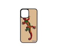 Coque en silicone pour iPhone 12 mini salamandre de protection reptile animaux reggae Jaune esprit du feu lezard ethnique etui