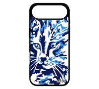Coque En Silicone Pour Iphone 17 Air Chat Image Peinture Petit Femme Chaton Design Bleu Case Bumper Mignon Mobile Etui Art Felin