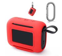Coque en silicone pour JBL Go 5, crochets antidérapants et doux, protection antichoc pour haut-parleur portable (rouge)