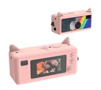 Coque en silicone pour Kodak Charmera Keychain Digital Box Accessoires, en forme de chat mignon, protection en silicone souple, anti-chute, demi-étui, emballage carte blister, rose, 1pcs, Mignon