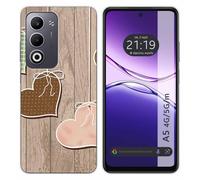 Coque en silicone pour OPPO A5m / A5 4G / 5G design cœurs bois dessins