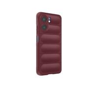 Coque en Silicone pour Oppo A5x Design Texturé en Relief Soft-Touch Bordeaux