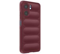 Coque en Silicone pour Oppo A5x Design Texturé en Relief Soft-Touch Bordeaux