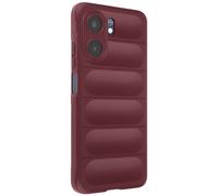 Coque en Silicone pour Oppo A5x Design Texturé en Relief Soft-Touch Bordeaux