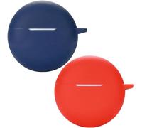Coque En Silicone Pour Oppo Enco Buds2 ¿ Compatible Charge Sans Fil, Anti-Chocs Et Anti-Poussière, Mousqueton 3d Mignon (Rouge/Bleu)