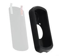 Coque en silicone pour ordinateur de vélo compatible avec Garmin Edge1030 Plus et Edge1030, avec protection en silicone et film d'écran pour chronomètre (noir)