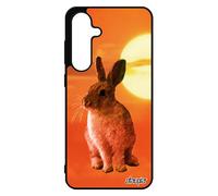 Coque En Silicone Pour Pour Samsung Galaxy S24 Fe Lapin Belier Design Ciel De Paques Orange Mignon Antichoc Animal Housse Animaux Li¿Vre