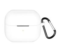 Coque en silicone pour Samsung Galaxy Buds 3/3 Pro, housse de protection avec mousqueton, coque de protection complète pour Galaxy Buds 3 & Galaxy Buds 3 Pro Earbuds Accessoires (Blanc)