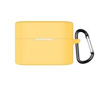 Coque en silicone pour Sony WF-1000XM6, étui de protection en silicone souple compatible avec casque Sony WF-1000XM6, étui pour écouteurs avec accessoires mousqueton (jaune)