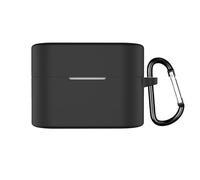 Coque en silicone pour Sony WF-1000XM6, étui de protection en silicone souple compatible avec casque Sony WF-1000XM6, étui pour écouteurs avec accessoires mousqueton (noir)