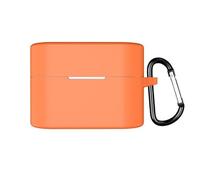 Coque en silicone pour Sony WF-1000XM6, étui de protection en silicone souple compatible avec casque Sony WF-1000XM6, étui pour écouteurs avec accessoires mousqueton (orange)