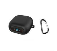 Coque en silicone pour Soundcore pour Liberty 5 Pro avec porte-clés - Coque pour écouteurs résistante à la poussière et support portable pour salle de sport - Bleu (noir)