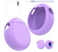 Coque en silicone pour Tamagotchi Paradise - Avec film de protection - Antichoc - Anti-rayures - Souple - Avec lanière - Pour Tamagotchi Paradise (Violet)