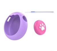 Coque en silicone pour Tamagotchi Paradise avec touches et cordon pour un transport sûr et une protection constante contre les contacts accidentels et (étui + capuchon de ordon pruple)