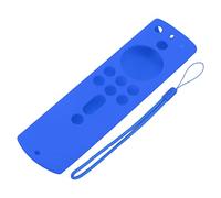 Coque en silicone pour télécommande - Coque de protection antidérapante antichoc pour Fire TV Stick 4K 2018 - Matériau doux et agréable pour la peau - Découpes (bleu)