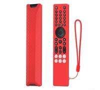 Coque en silicone pour télécommande TCL RC833A avec finition antidérapante, matériau lavable et cordon amovible pour améliorer la prise en main et éviter les chutes accidentelles (rouge)