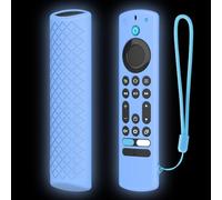 Coque en silicone, pour télécommande vocale Fire TV Stick4K-Max, avec poignée antidérapante et options de couleurs vives, cordon (bleu lumineux)