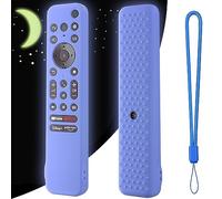 Coque en silicone pour télécommande vocale Sony RMF-TX800U RMF-TX900U Contorl 2022, antidérapante et antichoc avec lanière pour télécommande TV Sony 4K Ultra HD X80K X90K X95K (bleu brillant)