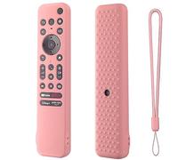 Coque en silicone pour télécommande vocale Sony RMF-TX800U RMF-TX900U Contorl 2022, antidérapante et antichoc avec lanière pour télécommande TV Sony 4K Ultra HD X80K X90K X95K (rose)