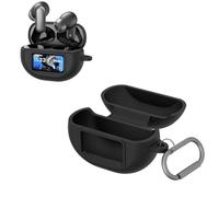 Coque en silicone pour TOZO NC20 Pro/NC20 avec mousqueton, protection complète antichoc en silicone souple pour écouteurs TOZO NC20 Pro/NC20 (noir)