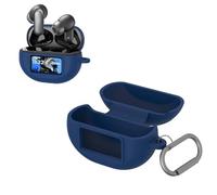 Coque en silicone pour TOZO NC20 Pro/NC20 avec mousqueton, protection complète antichoc en silicone souple pour écouteurs TOZO NC20 Pro/NC20 (bleu)