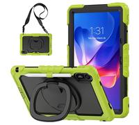 Coque en silicone pour Xiaomi Redmi Pad 2 11" 2025 avec protecteur d'écran, coque de protection intégrale robuste et poignée rotative (vert)