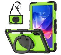 Coque en silicone pour Xiaomi Redmi Pad 2 11" 2025 avec protecteur d'écran, coque de protection intégrale robuste avec poignée rotative (PC vert)