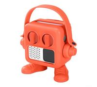 Coque en silicone pour Yoto mini 2024 avec rangement de cartes, housse de protection antichoc et dragonne pour lecteurs audio pour enfants - Orange, rose, bleu, violet (orange)