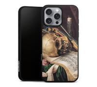 Coque en Silicone Premium Compatible avec Apple iPhone 16 Pro Max Etui Silicone Coque Souple Peinture Têtes de Mort