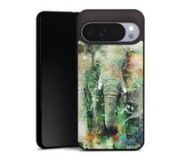 Coque en Silicone Premium Compatible avec Google Pixel 10 Pro XL Etui Silicone Coque Souple Éléphant Aquarelle Photographie