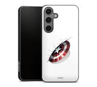 Coque en Silicone Premium Compatible avec Samsung Galaxy S25 + Etui Silicone Coque Souple Captain America Produit sous Licence Officielle Marvel