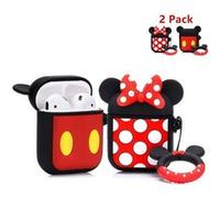 Coque en Silicone Protecteur pour Airpods Apple 1 et 2,Motif Fruits et légumes-2Pack Minnie/Mickey G