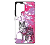 Coque En Silicone Renard Pour S25 Ultra Animal Azteque Tribal Aluminium Antichoc Feuilles Rose Goupil Made In France Pour Samsung Galaxy