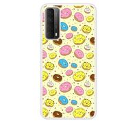 Coque en silicone renforcé imprimée compatible Huawei P Smart 2021 Donuts