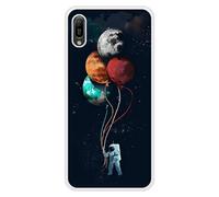 Coque en silicone renforcé imprimée compatible Huawei Y6 2019 Cosmonaute aux Ballons