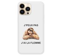 Coque en silicone renforcé imprimée compatible iPhone 13 Pro Max J'peux pas j'ai la flemme