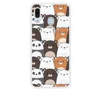 Coque en silicone renforcé imprimée compatible Samsung Galaxy A20 Réunion de Nounours
