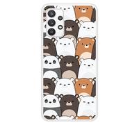 Coque en silicone renforcé imprimée compatible Samsung Galaxy A32 5G Réunion de Nounours