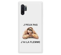 Coque en silicone renforcé imprimée compatible Samsung Galaxy Note 10 Plus J'peux pas j'ai la flemme