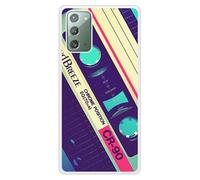 Coque en silicone renforcé imprimée compatible Samsung Galaxy Note 20 Cassette Vintage