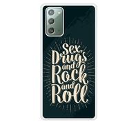 Coque en silicone renforcé imprimée compatible Samsung Galaxy Note 20 Sex and rock and roll