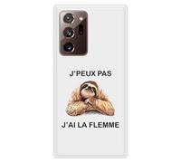 Coque en silicone renforcé imprimée compatible Samsung Galaxy Note 20 Ultra J'peux pas j'ai la flemme