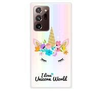 Coque en silicone renforcé imprimée compatible Samsung Galaxy Note 20 Ultra Unicorn World