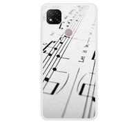 Coque en silicone renforcé imprimée compatible Xiaomi Redmi 9C Partition de musique