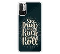 Coque en silicone renforcé imprimée compatible Xiaomi Redmi Note 10 5G Sex and rock and roll