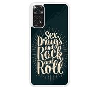 Coque en silicone renforcé imprimée compatible Xiaomi Redmi Note 11 4G Sex and rock and roll